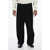 RANDOM IDENTITIES Elastic Waist Straight Fit Peated Pants Black