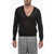 CORNELIANI Trend V-Neck Linen Blend Pullover Black