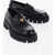 Versace Leather Penny Loafers With Trigreca Sole Black