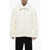 AMI ALEXANDRE MATTIUSSI Fuzzy Half Zipped Sweater With Embroidered Logo White