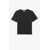 Saint Laurent Saint Laurent Logo Embroidery Cotton T-Shirt Black