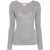 P.A.R.O.S.H. P.A.R.O.S.H. V-Neck Ribbed-Knit Top Grey