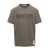 Golden Goose Anthracite Grey Distressed T-Shirt With Logo Man Golden Goose GREEN