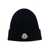 Moncler Moncler Logo-Patch Ribbed Beanie NAVY