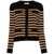 Elisabetta Franchi Elisabetta Franchi Striped Wool Cardigan NERO/CAMEL