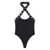 Off-White Off-White Eyelet-Embellished Halterneck Swimsuit Black