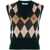 Prada Prada Triangle-Plaque Argyle-Knit Vest BOSCO