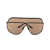 Rick Owens Rick Owens Shield Oversized-Frame Sunglasses BLK TEMPLE/BROWN LENS