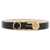 Versace Leather Safety Pin Belt BLACK-VERSACE GOLD