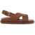 Marni Fussbett Leather Sandals GOLD BROWN