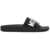 Moschino Rubber Slides With Logo Branding NERO+LOGO BIANCO