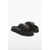 Dolce & Gabbana Brushed Cotton Slides With Statement Logo Black