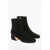 Sergio Rossi Si Covered Heel Suede Booties 5Cm Black