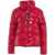 Pinko Padded crystal nylon pea jacket Red