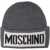 Moschino Knitted beanie with logo Grey