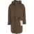 AMARANTO Coat in wool with hood Brown