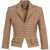 Elisabetta Franchi Cropped blazer in stretch crepe Brown