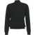 Gender Merino wool knit sweater with high collar Black