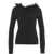 Twin-set Simona Barbieri Knit sweater with feather applique Black