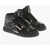 Valentino Garavani Hammered Leather High-Top Sneakers With Logoed Band Black