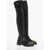 Jimmy Choo Leather Biker Over-The-Knee Boots With Studded Toe Black