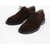 TOD'S Suede Leather Oxford Shoes With Brogues Details Brown