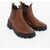 Ralph Lauren Hammered Leather Chelsea Boots Brown