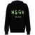 MSGM Msgm Hooded Cotton Sweatshirt With Green Logo Black