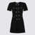 Self-Portrait Black Mini Dress With Rhinestone Embellishments And Crystal Buttons In Cotton Blend Woman Black