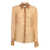 Fabiana Filippi ORGANZA BASIC SHIRT WITH GALASSIA EMBROIDERED COLLAR Brown