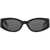 JACQUEMUS Oval Sunglasses For Stylish Sun BLACK/ YELLOW GOLD/ GREY