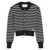 AMI Paris AMI Paris Stripe-Pattern Cotton-Blend Cardigan NAVY BLUE/OFF WHITE