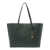 Tory Burch 'Perry' Green Tote Bag With Shoulder Strap And Logo Lettering On The Front In Grained Leather Woman GREEN