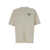 DRÔLE DE MONSIEUR Beige Crewneck T-Shirt With Slogan Print On The Front And Back In Cotton Man Beige