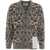 AMARANTO Knit cardigan with animal print Brown