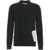 AMARANTO Wool knit sweater with polo collar Black