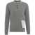 AMARANTO Wool knit sweater with polo collar Grey