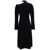 Salvatore Ferragamo Midi Black Dress With Cut-Out And Long Sleeve In Viscose Blend Woman Black