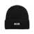 MSGM Msgm Black Ribbed Wool Blend Beanie With Logo Black