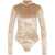 Disclaimer Velvet body with rhinestone logo Beige