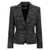 Alberta Ferretti Boucle single-breasted blazer White/Black