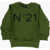 N°21 Kids Brushed Cotton Crew-Neck Sweatshirt With Printed Logo Green