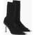 Alexander McQueen Ribbed Fabric Sock Booties With Stiletto Heel 9Cm Black