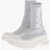 Alexander McQueen Lurex Sock Sneakers With Jacquard Logo Silver