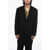 Versace Logoed Virgin Wool Coat With Notch Lapel Black