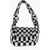 LAST FRAME Two-Tone Checked Mini Bag With Knotted Handle Black & White