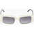 LINDA FARROW Magda Butrim Two-Tone Rectangular Magda Sunglasses Black & White