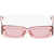 LINDA FARROW The Attico Solid Color Rectangular Mini Marfa Sunglasses Pink