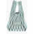 LAST FRAME Two-Tone Knitted Tote Bag With Cut-Out Details Light Blue