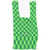 LAST FRAME Two-Tone Checked Knitted Tote Bag Green